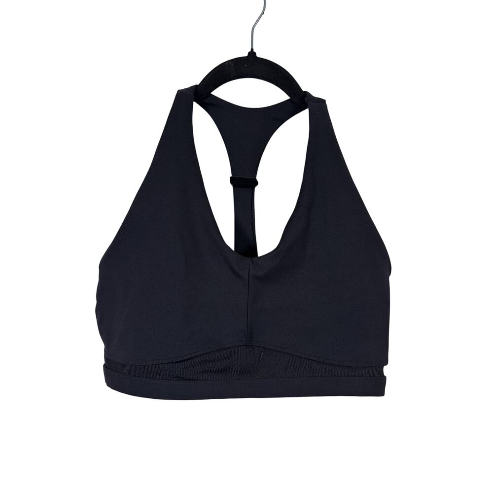 Alphalete Sports Bra Womens XL Black Alphalux Racerback Plunge V-Neck